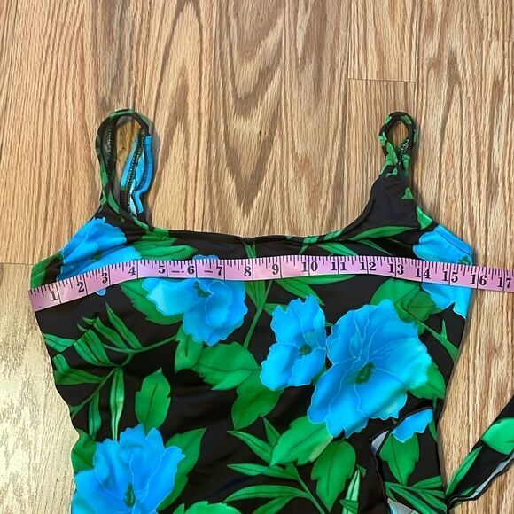 Maxine Vintage Swimsuit, modest, teal, green, brown, 12 - Picture 5 of 9